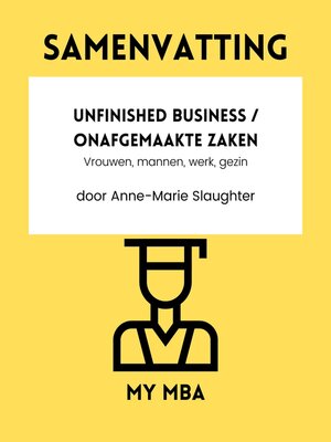 cover image of Samenvatting--Unfinished business / Onafgemaakte zaken